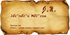 Jónás Múzsa névjegykártya